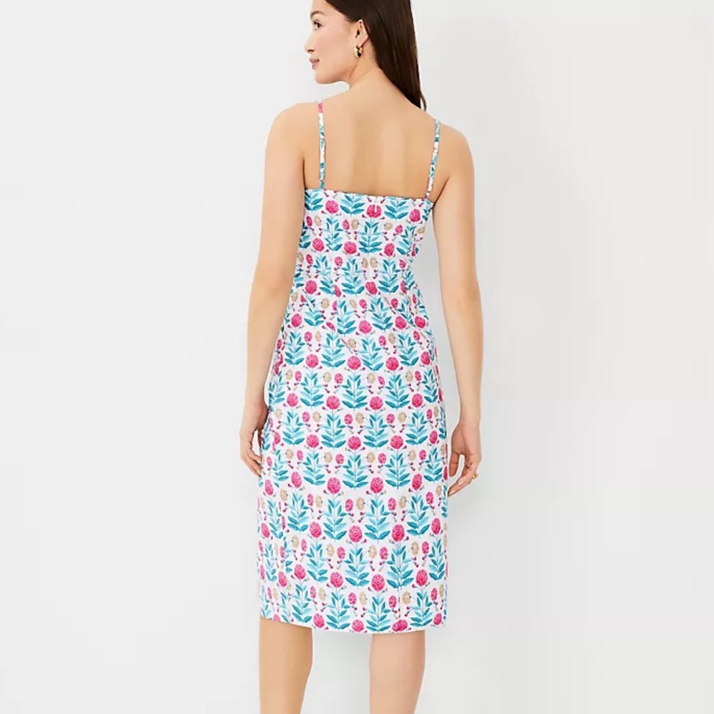 Ann Taylor Petite Floral Scoop Neck Sheath Dress